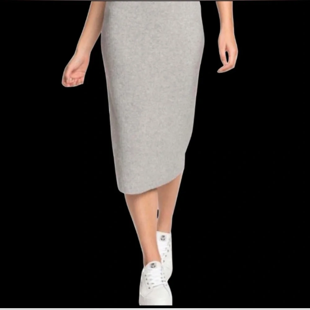 Roxy new with tags ribbed Solid Pencil Skirt size M grey - Picture 2 of 9
